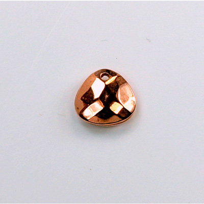 Metalized Plastic Pendant- Faceted Drop 12x11MM COPPER