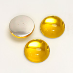 Plastic Flat Back Foiled Cabochon - Round 15MM JONQUIL