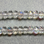 Czech Glass Fire Polish Bead - Rondelle Donut 08x5MM CRYSTAL AB