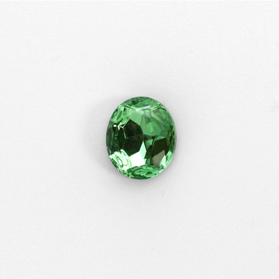 Glass Point Back Foiled Tin Table Cut (TTC) Stone - Oval 12x10MM PERIDOT