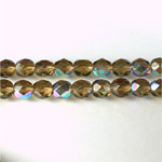 Czech Glass Fire Polish Bead - Round 06MM SMOKE TOPAZ AB