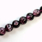 Czech Pressed Glass Bead - Smooth Round 10MM PORPHYR AMETHYST