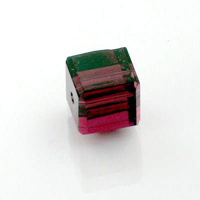 Chinese Cut Crystal Bead 18 Facet - Cube 08x8MM DARK AMETHYST