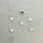 Plastic Flat Back Foiled Cabochon - Oval 06x4MM MATTE CRYSTAL