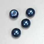 Glass High Dome Cabochon Pearl Dipped - Round 12MM NAVY