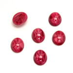 Glass Medium Dome Lampwork Cabochon - Oval 10x8MM STAR RUBY
