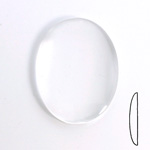 Plastic Low Dome Cabochon - Oval 40x30MM CRYSTAL