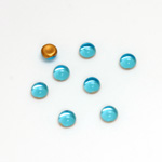 Glass Medium Dome Foiled Cabochon - Round 05MM AQUA