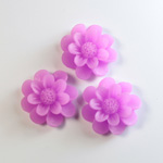 Plastic No-Hole Flower - 3 Layer 19MM MATTE LT PURPLE