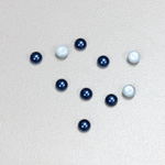 Glass Medium Dome Cabochon Pearl Spray Finish - Round 04MM NAVY