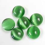 Fiber-Optic Cabochon - Round 12MM CAT'S EYE GREEN