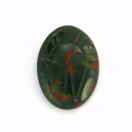 Gemstone Flat Back Carved Scarab 25x18MM BLOODSTONE