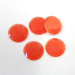 Fiber-Optic Flat Back Stone with Faceted Top and Table - Round 11MM CAT'S EYE ORANGE