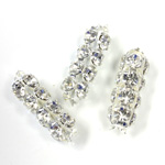 Preciosa Rhinestone Rondelle Crystal Tubes 20x7MM CRYSTAL/SILVER