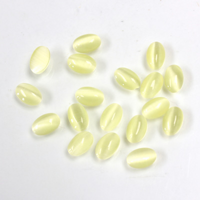 Fiber-Optic Cabochon - Oval 06x4MM CAT'S EYE YELLOW