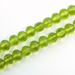 Czech Pressed Glass Bead - Melon Ribbed Round 7MM OLIVINE