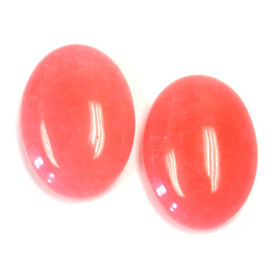Gemstone Flat Back Cabochon - Oval 25x18MM QUARTZ DYED #98 SALMON
