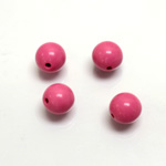 Plastic Bead - Opaque Color Smooth Round 10MM BRIGHT PINK