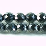 Czech Glass Fire Polish Bead - Round 12MM Full Coated HEMATITE