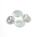 Cut Crystal Point Back Fancy Stone Foiled - Oval 10x8MM OPAL WHITE