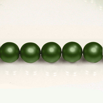 Czech Glass Pearl Bead - Round 10MM MATTE HUNTER GREEN 75958