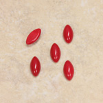 Glass Medium Dome Cabochon - Navette 10x5MM CHERRY RED