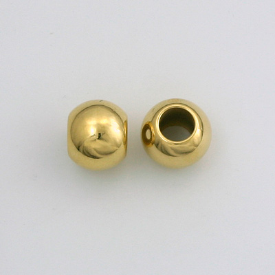 Metalized Plastic Smooth Bead with 5MM Hole - Round 10MM GOLD