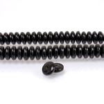 Czech Pressed Glass Bead - Smooth Rondelle 6MM JET