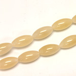 Gemstone Bead - Smooth Oval Rice 16x8MM Dyed QUARTZ Col. 05 BEIGE