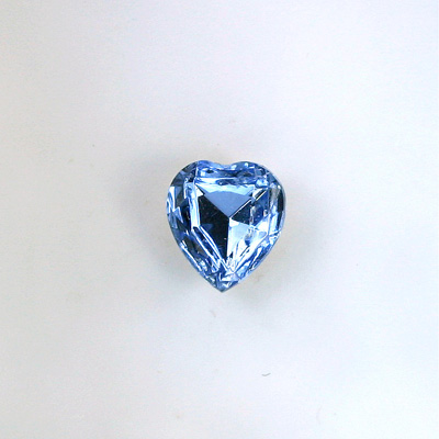 Glass Point Back Foiled Tin Table Cut (TTC) Stone - Heart 09x8MM LT SAPPHIRE