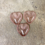 Czech Pressed Glass Pendant - Smooth Puff Heart 12MM LT AMETHYST