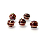 Czech Glass Lampwork Bead - Round 08MM COPPER WRAP GARNET