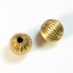 Brass Corrugated Bead - Round 12MM RAW