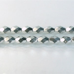 Czech Glass Fire Polish Bead - Oval 07x5MM SILVER FULL COAT