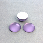 Plastic Flat Back Foiled Cabochon - Round 15MM MATTE LIGHT AMETHYST