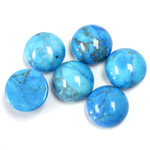 Gemstone Cabochon - Round 12MM HOWLITE DYED TURQUOISE