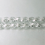 Czech Glass Fire Polish Bead - Oval 07x5MM CRYSTAL