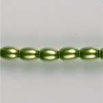 Czech Glass Pearl Bead - Oval 06x4MM DARK OLIVE 70458