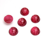 Glass Medium Dome Lampwork Cabochon - Round 09MM STAR RUBY
