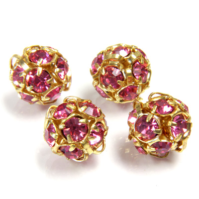 Czech Crystal Rhinestone Ball - 10MM ROSE-GOLD