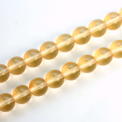 Czech Pressed Glass Bead - Smooth Round 08MM GOLDFISH