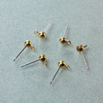 Earring Finding - Brass Ball with Loop 04MM Stainless Steel Post