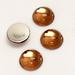 Plastic Flat Back Foiled Cabochon - Round 13MM SMOKE TOPAZ