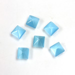 Fiber-Optic Cabochon - Pyramid Top 06x6MM CAT'S EYE AQUA