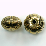 Metalized Plastic Engraved Bead - Round 20x15MM ANT GOLD