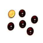 Glass Medium Dome Foiled Cabochon - Oval 10x8MM GARNET