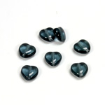 Czech Pressed Glass Bead - Smooth Heart 08x8MM MONTANA