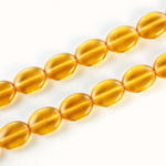 Czech Pressed Glass Bead - Flat Oval 12x9MM TOPAZ