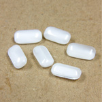 Glass Point Back Buff Top Stone Opaque Doublet - Cushion Octagon 10x5MM WHITE MOONSTONE