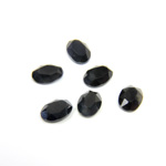 Gemstone Flat Back Stone with Faceted Top and Table - Oval 07x5MM BLACK ONYX